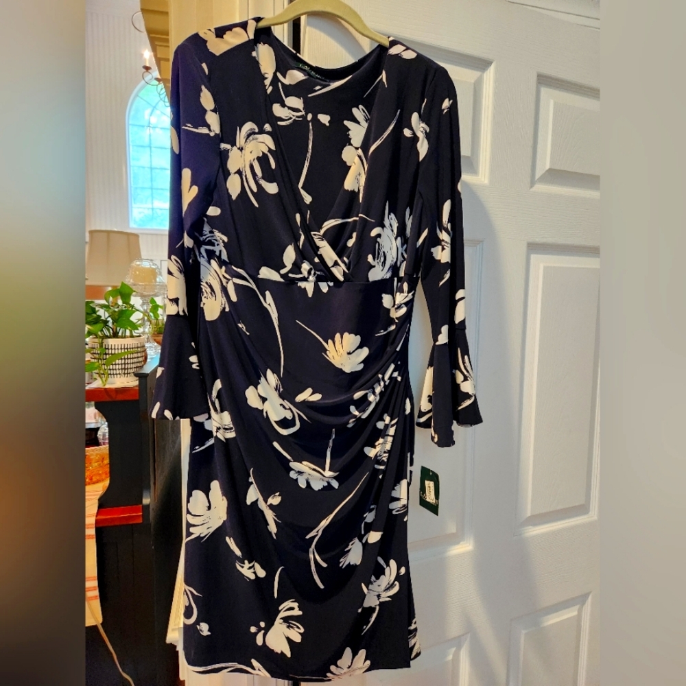 Lauren Ralph Lauren Dress/ Classic Navy and White